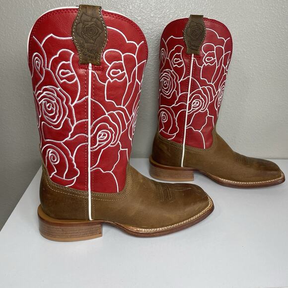 Twisted X Olivia Bennett Western Boots Red Roses Women Sz 6.5 B WXTL003 Leather main image 6